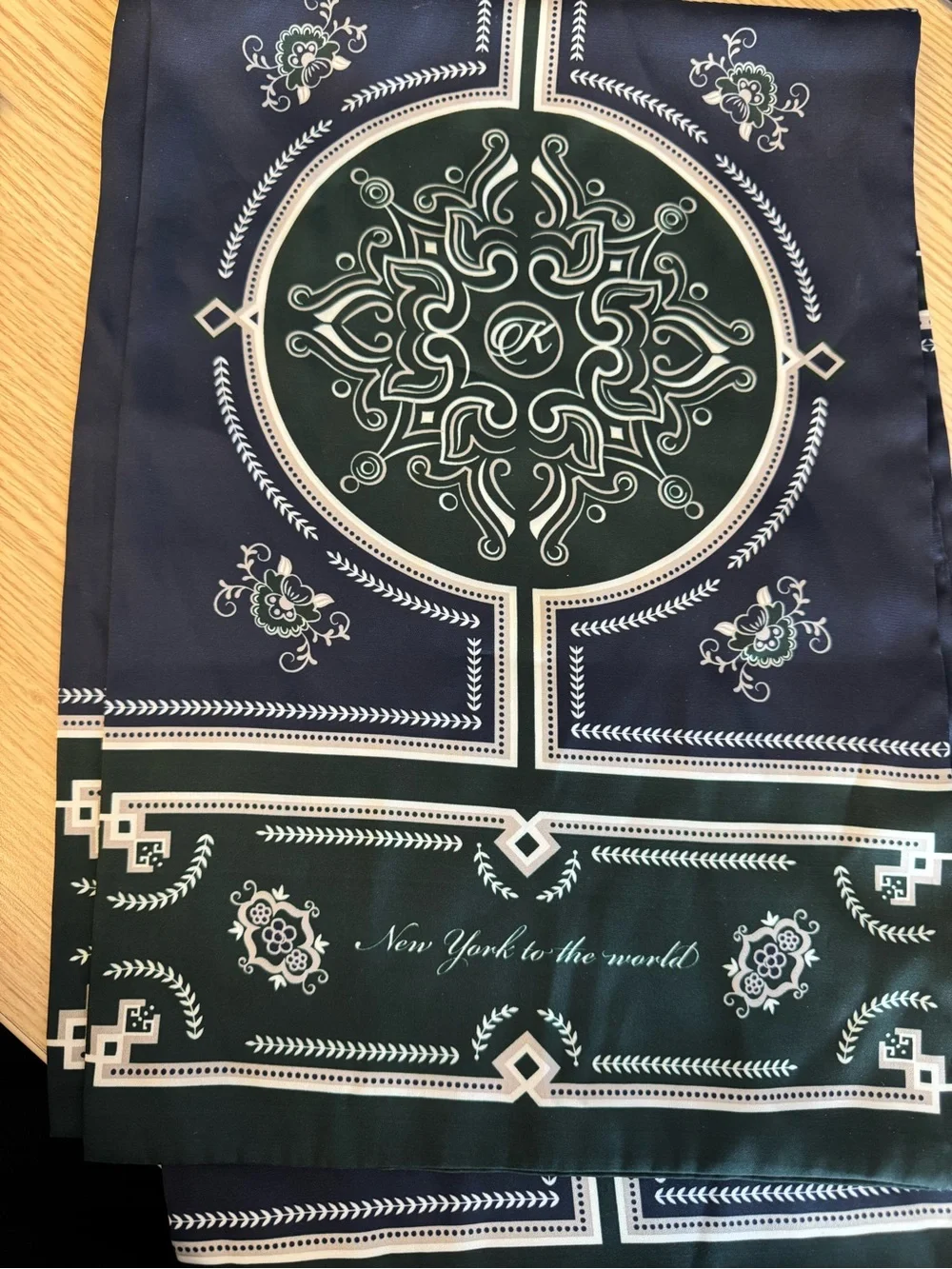 KITH Printed Deco Scarf -Navy & Forest Green